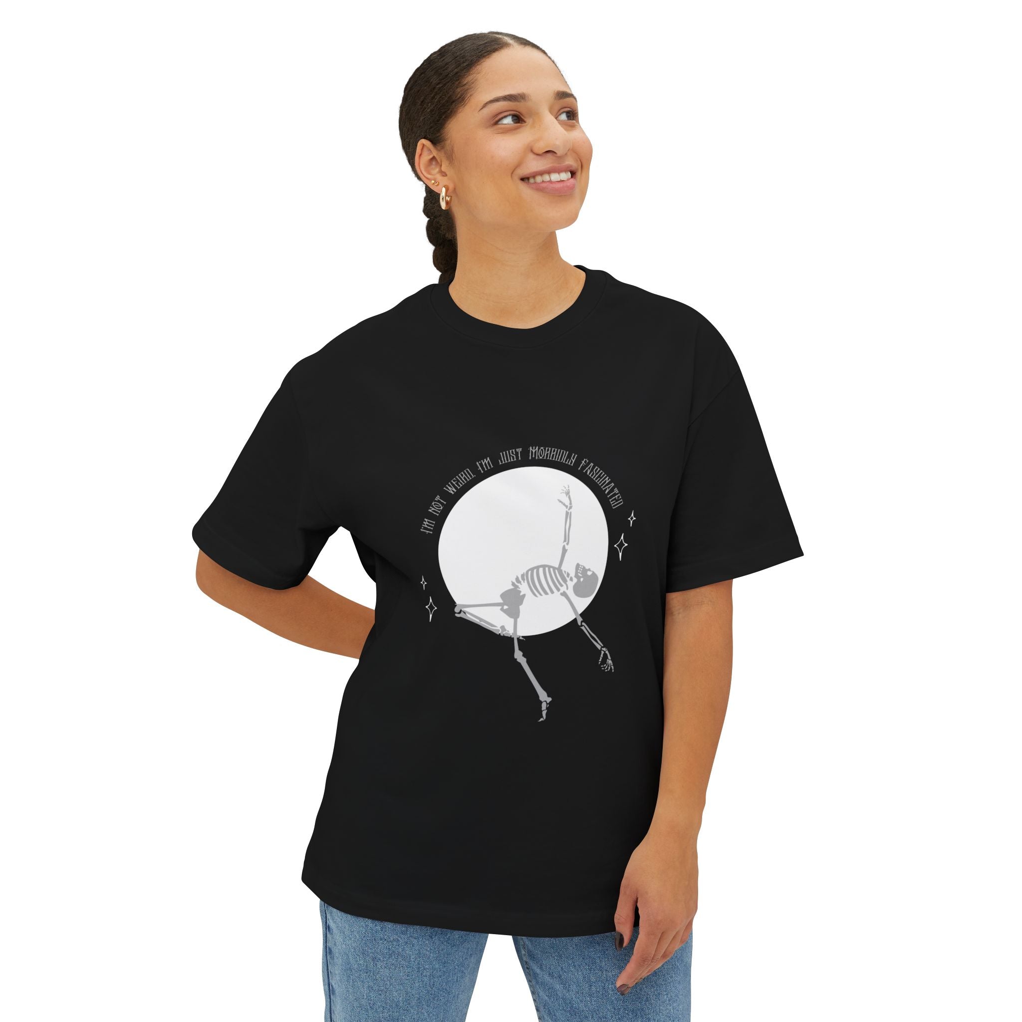Spooky Skeleton Unisex Oversized Boxy Tee