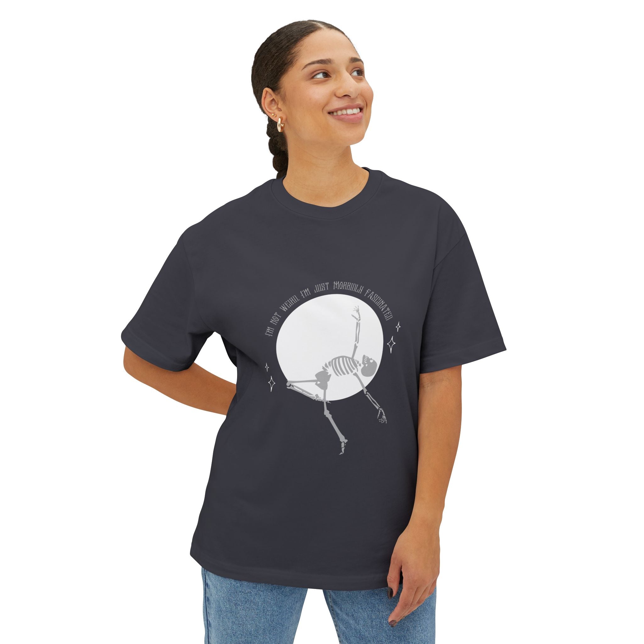 Spooky Skeleton Unisex Oversized Boxy Tee